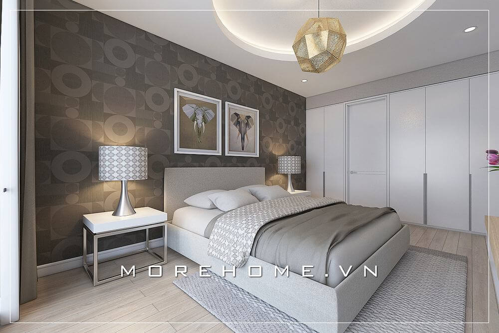 Giường ngủ màu xám